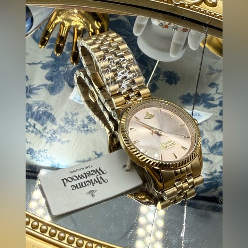 🆕 VIVIENNE WESTWOOD 🧿 NWT Stainless Steel The Seymour Watch, 38mm, Rose/Gold - Picture 6 of 15